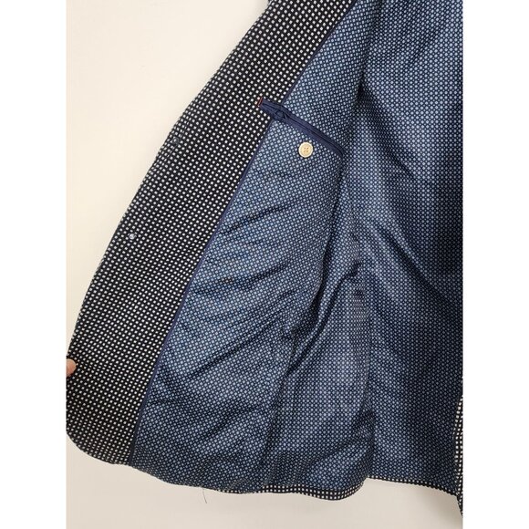 Navy & White Gingham Check Blazer Jacket - Picture 7 of 16